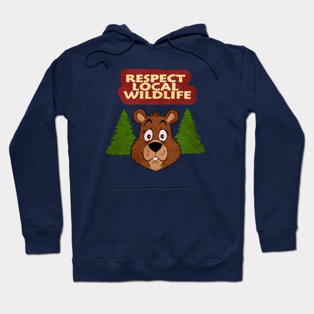 Respect Local Wildlife Vintage Hoodie by Alexander Luminova